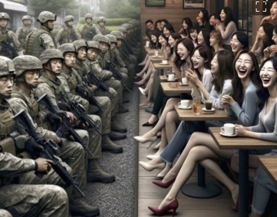 이미지 생성 인공지능(AI)이 그린 한국 20대 남녀의 모습이 논란이 되고 있다. 온라인 커뮤니티 갈무리